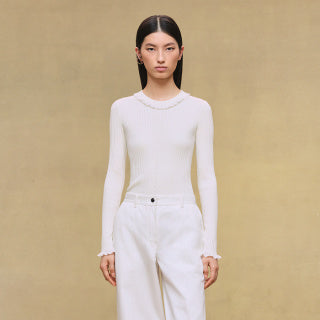 Ribbed Knit Long Sleeve Top – Soft Structured Minimalism