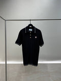 Checked Yoke Boucle Polo Shirt