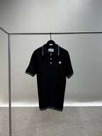 Checked Yoke Boucle Polo Shirt
