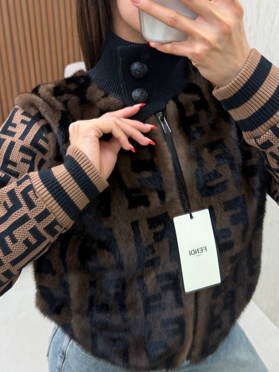FF Logo Fur Jacket