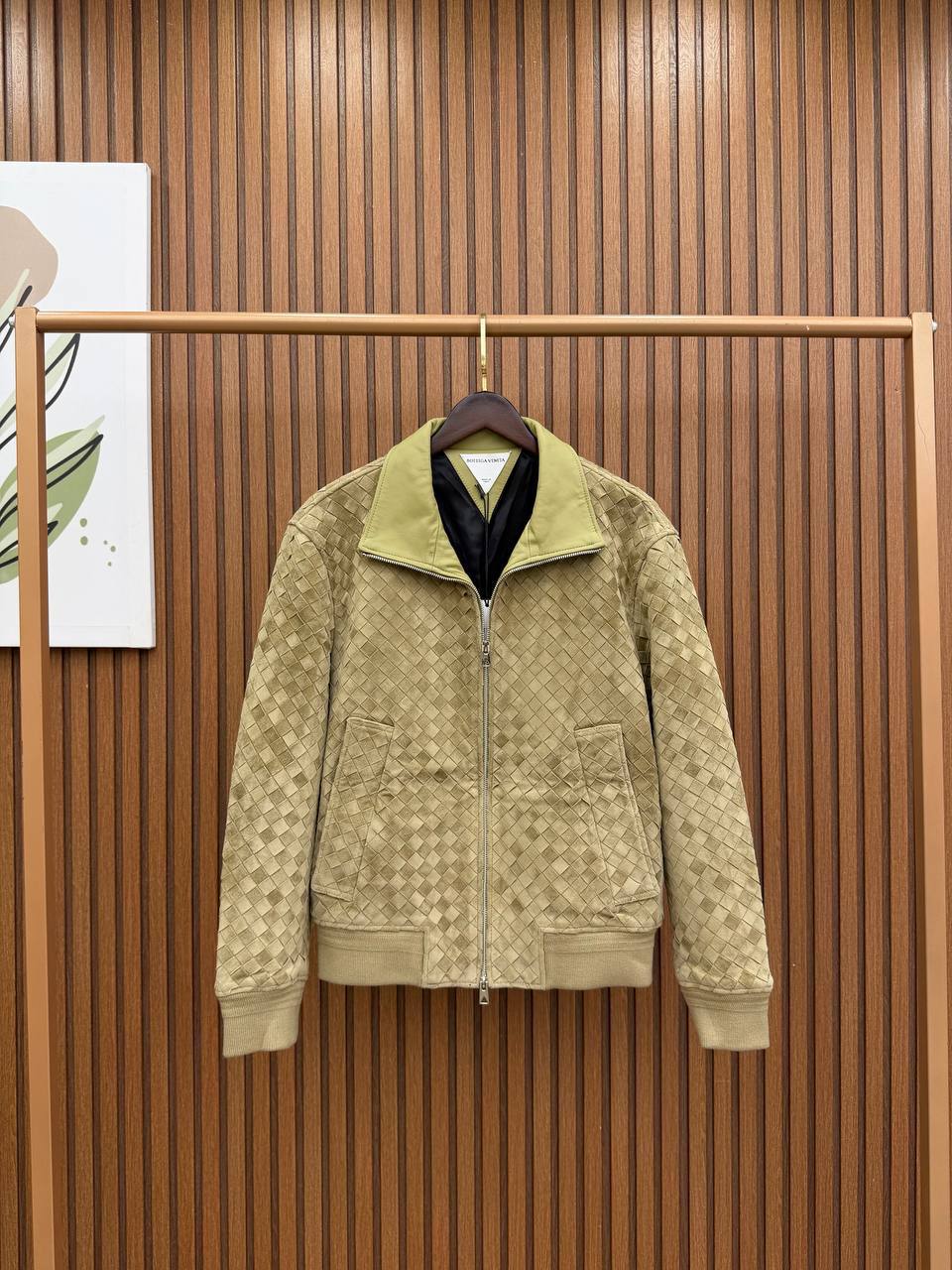 Intrecciato Suede Leather Blouson Jacket