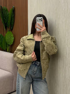 Intrecciato Suede Leather Blouson Jacket