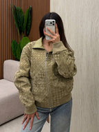 Intrecciato Suede Leather Blouson Jacket