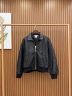 Intrecciato Leather Blouson Jacket