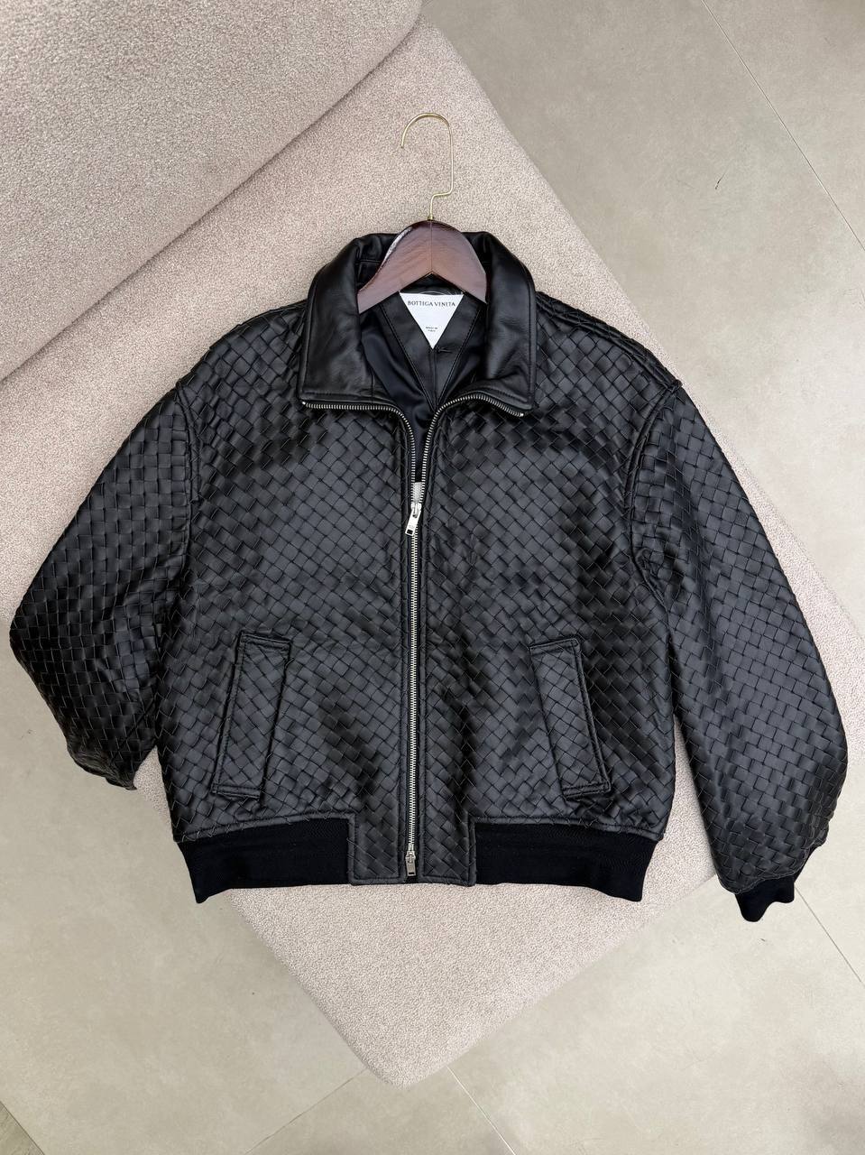 Intrecciato Leather Blouson Jacket