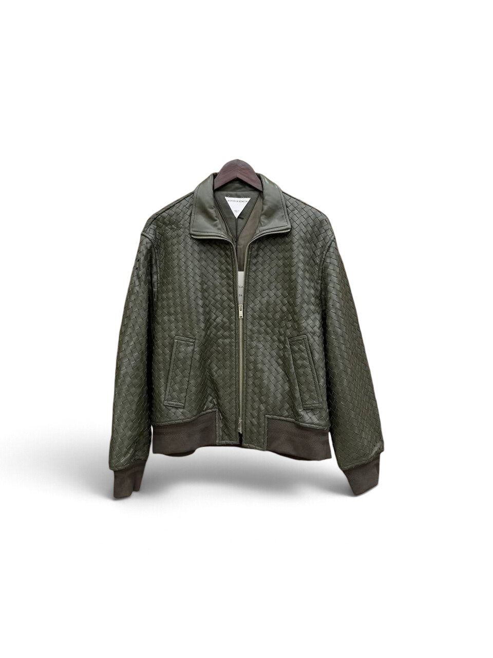 SWORD LUXURY travertine rengi, fermuarlı, örgü detaylı süet blouson ceket, fitilli manşet ve etek ucu ile.