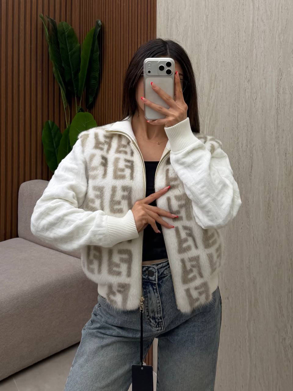 FF Logo Fur Jacket
