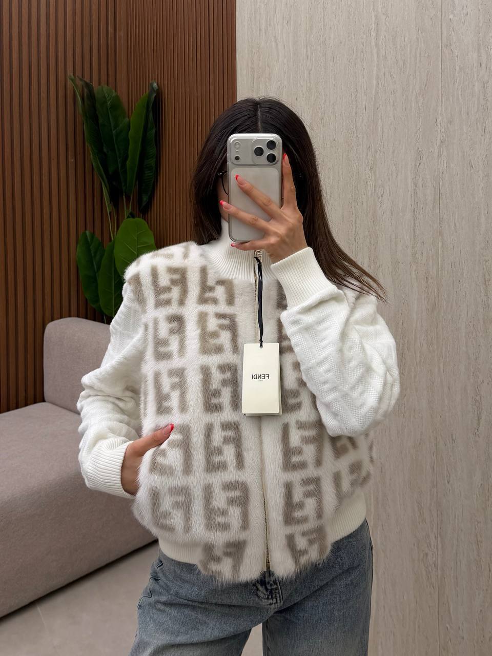FF Logo Fur Jacket