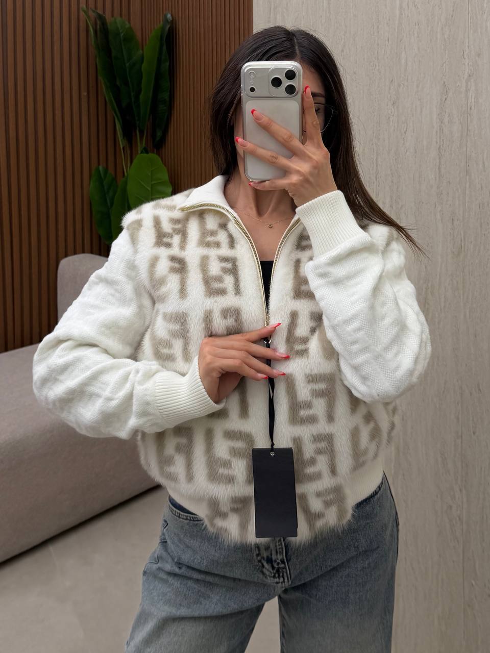 FF Logo Fur Jacket
