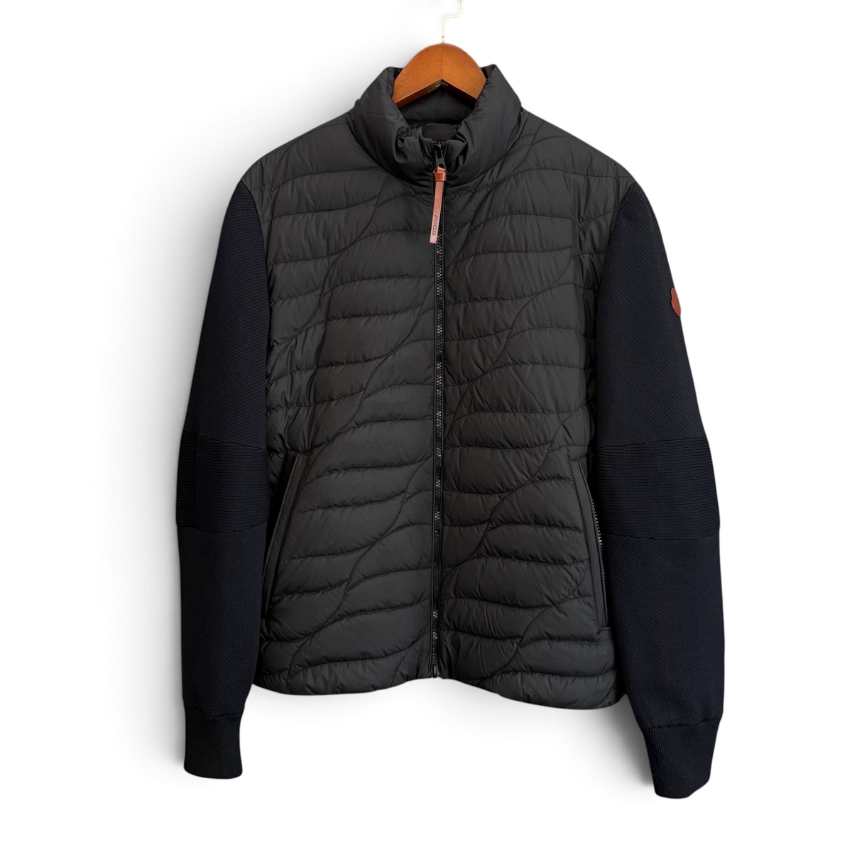 Padred Men’s Zip-Up Wool-Blend Cardigan with Goose Down