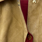 Quilted Suede Belted Coat – Fango Beige