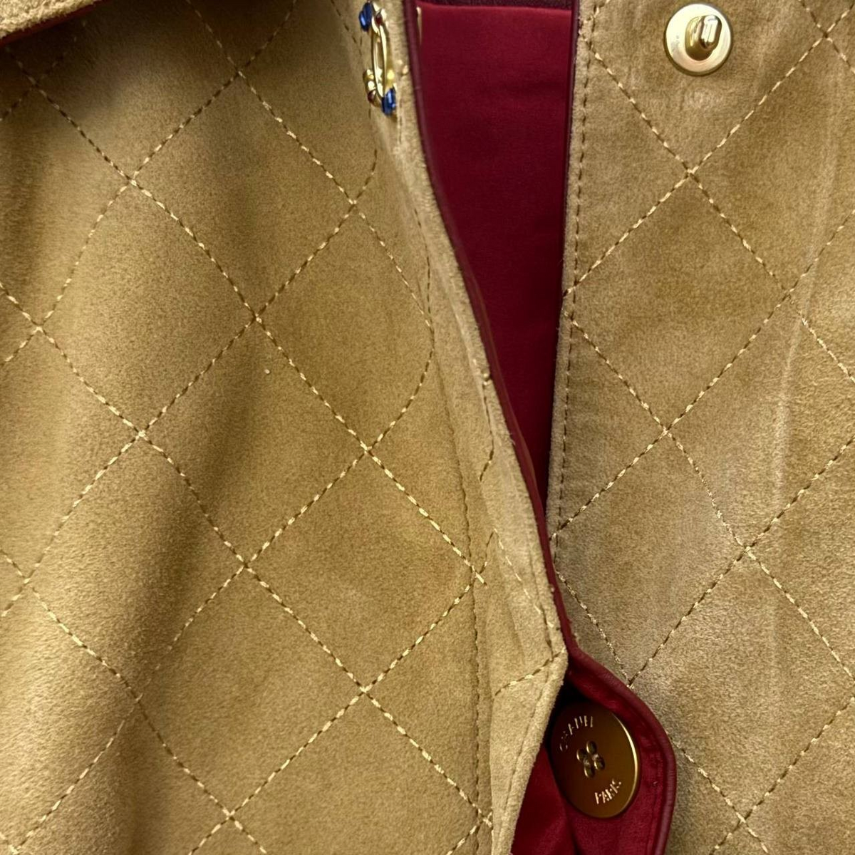 Quilted Suede Belted Coat – Fango Beige