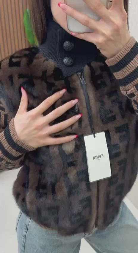 FF Logo Fur Jacket