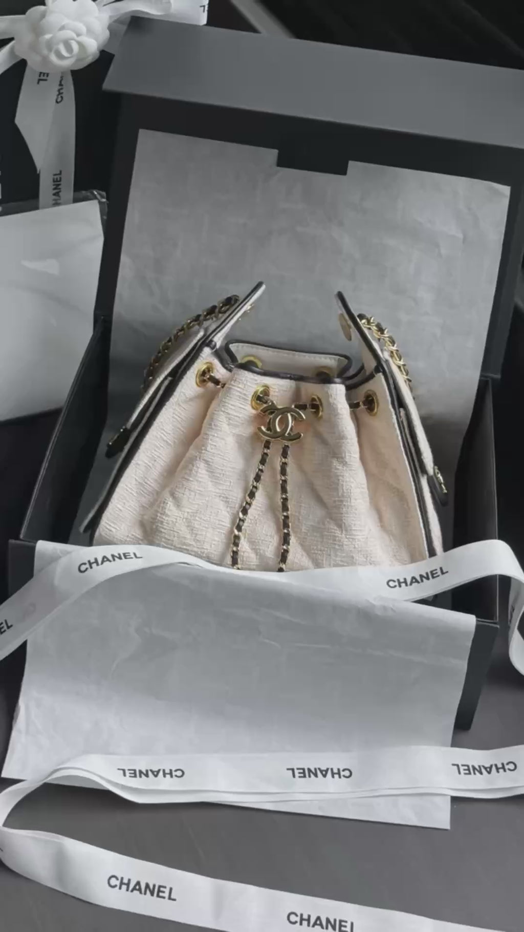Canvas Drawstring Shoulder Bag 22cm