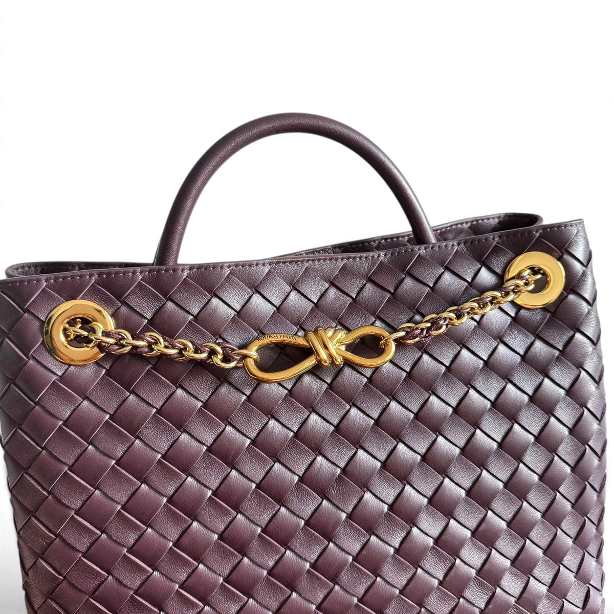 Woven-texture dark plum shoulder bag, supplier view 2
