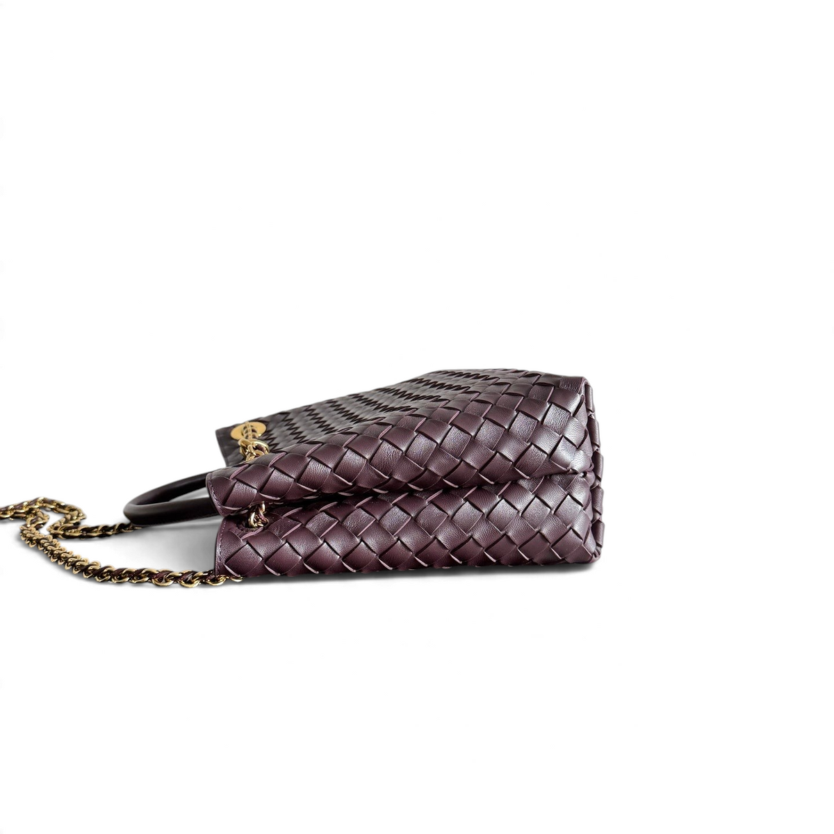 Woven-texture dark plum shoulder bag, supplier view 4