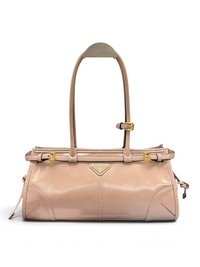 Bonnie Medium Oil-Waxed Leather Shoulder Bag – Light Pink