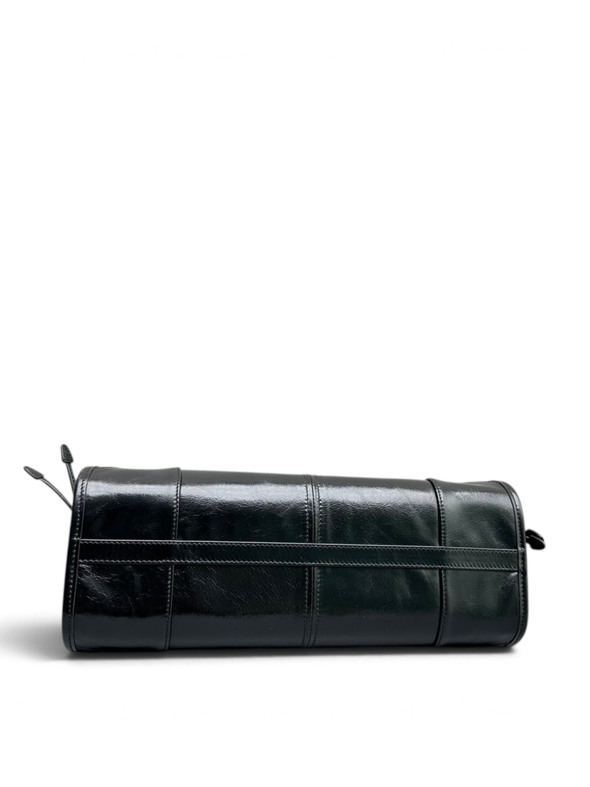 Bonnie Medium Waxed Leather Shoulder Bag – Black, view 4
