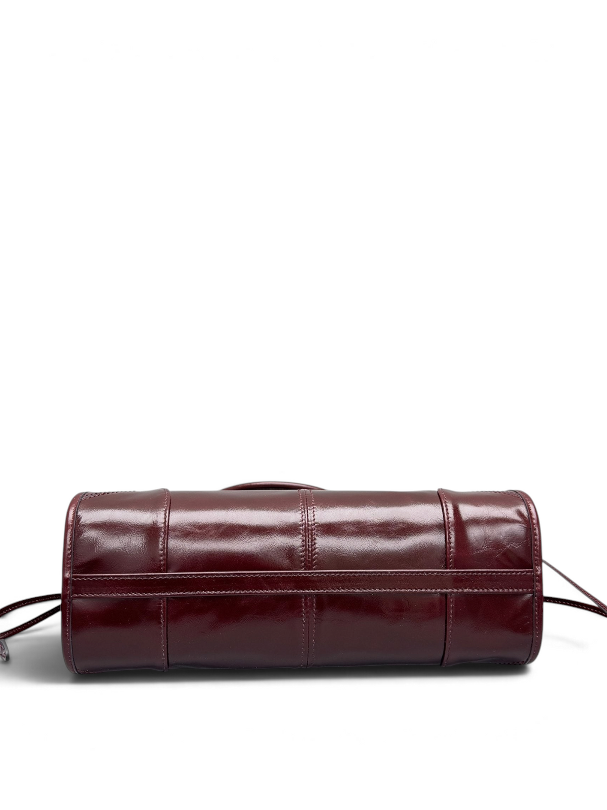 Bonnie Medium Waxed Leather Shoulder Bag – Burgundy, view 4
