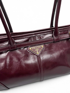 Bonnie Medium Waxed Leather Shoulder Bag – Burgundy, view 5