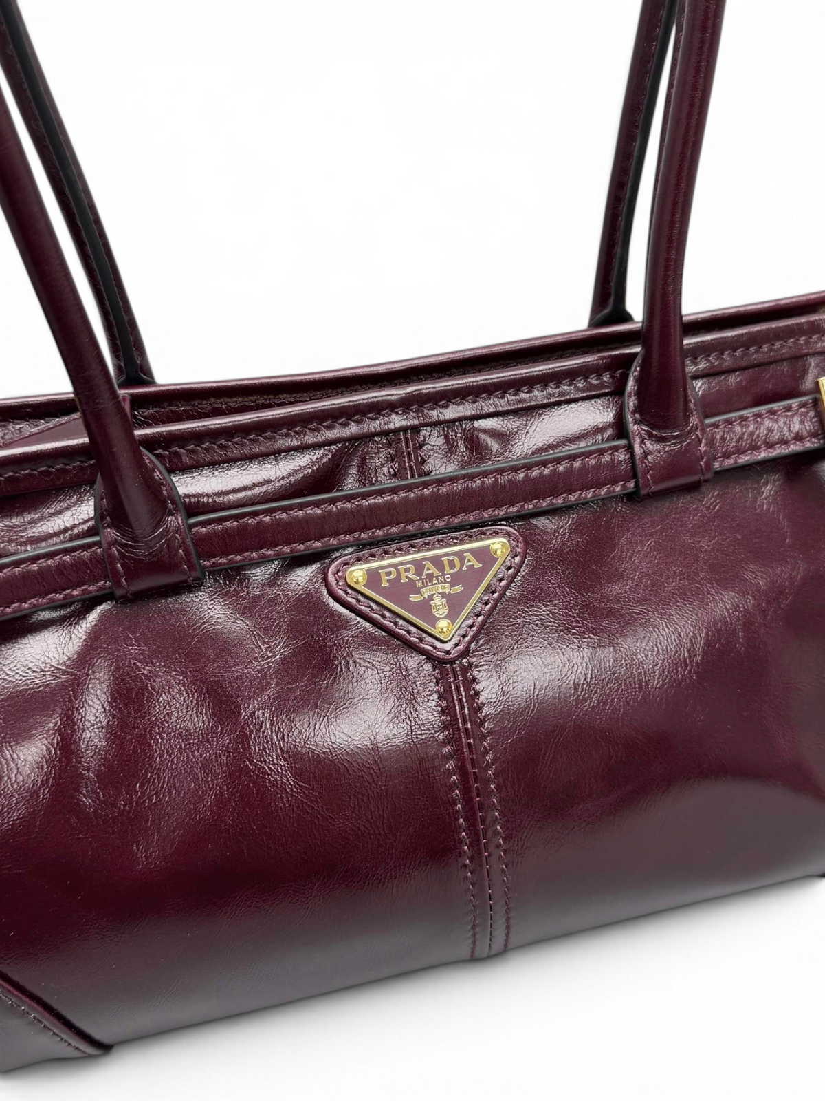 Bonnie Medium Waxed Leather Shoulder Bag – Burgundy, view 5