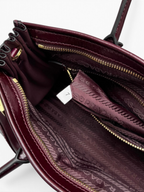 Bonnie Medium Waxed Leather Shoulder Bag – Burgundy, view 9